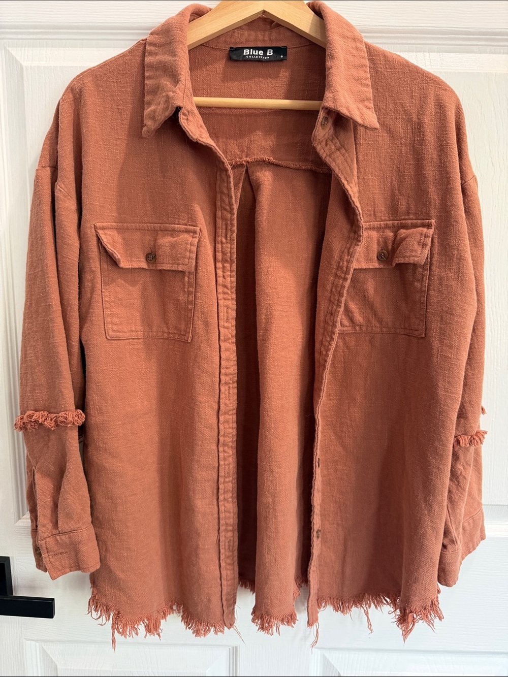 Blue B Women's Button-Down Shirt Jacket in Rust